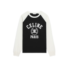 셀린느 CELINE 루즈 티셔츠 - 코튼 저지 블랙 오프 화이트