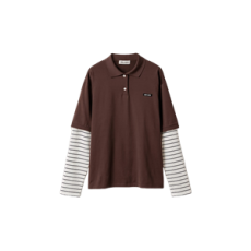 미우미우 저지 폴로 셔츠 코코아 브라운