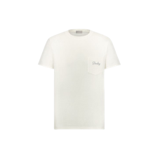 디올 디올링 티셔츠 레귤러 핏 화이트 슬럽 코튼 저지
