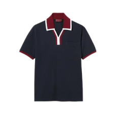 구찌 코튼 피케 폴로 셔츠 네이비