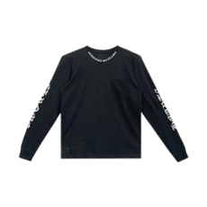 크롬하츠 넥 스크립트 로고 롱슬리브 티셔츠 블랙 화이트