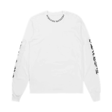 크롬하츠 넥 스크립트 로고 롱슬리브 티셔츠 화이트 블랙