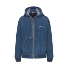 디올 코튼 데님 크리스찬 디올 태그 후드 자켓 블루