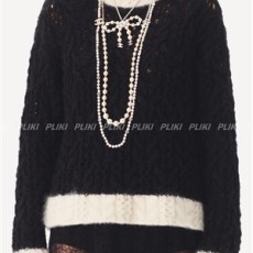 샤넬 풀오버 버진 울 블랙 에크루