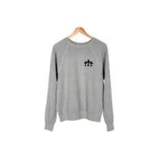 크롬하츠 세메터리 트리플 크로스 자수 패치 맨투맨 티셔츠 그레이