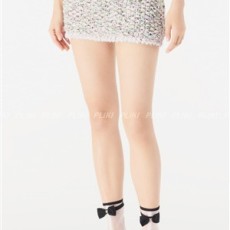 샤넬 스커트 코튼 울 멀티컬러