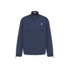 디올 CD Diamond 자수 지퍼 셔츠 블루 테크니컬 패브릭