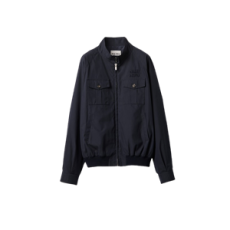 미우미우 포켓 파나마 코튼 블루종 재킷