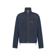 디올 Diorling 블루종 재킷 네이비 블루 코튼 데님