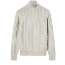 로로피아나 트레치아 니트 베이비 캐시미어 실버 멜란지/내추럴 멜란지