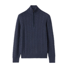 로로피아나 트레치아 니트 베이비 캐시미어 블루 코르사로/다크 슬레이트 블루