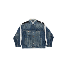 발렌시아가 남성 컷-업 트랙수트 재킷 블루