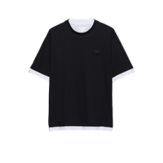 프라다 코튼 티셔츠 블랙 화이트