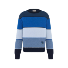 디올 CD Diamond 스웨터 블루 캐시미어 코튼 저지