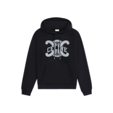 셀린느 코튼 플리스 루즈 후드 블랙 화이트