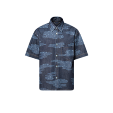 루이비통 모노그램 쇼트 슬리브드 샴브레이 셔츠