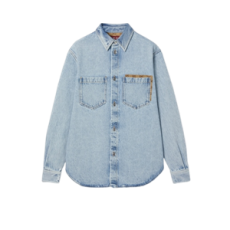 구찌 GG 인서트 워시드 데님 셔츠