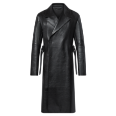 루이비통 더블브레스트 가죽 코트