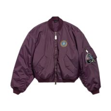 발렌시아가 봄버 자켓 라지 핏 다크 퍼플