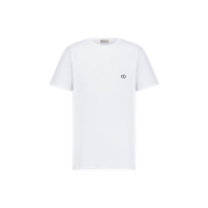 디올 CD Icon 티셔츠 피티드 실루엣 화이트 코튼 저지