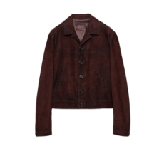 프라다 스웨이드 블루종 자켓 버건디