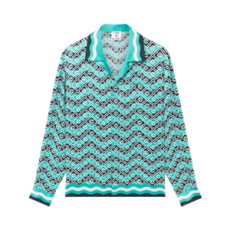 카사블랑카 모노그램 웨이브 실크 셔츠