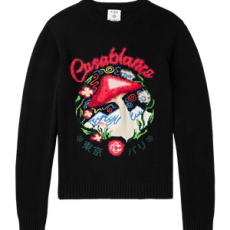 카사블랑카 머쉬룸 인타르시아 니트 코튼 스웨터