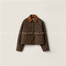 미우미우 퀼팅 기능성 퐁제 블루종 재킷 밀리터리 그린