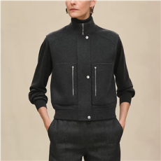 에르메스 슬리브리스 숏 봄버 자켓 그리 볼까니크