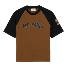 아미 투톤 반소매 코튼 티셔츠