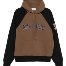 아미 래글런 소매 자수 후디