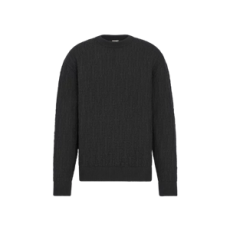 디올 Oblique 스웨터 블랙 코튼 블렌드 자카드