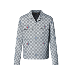 루이비통 다미에 오픈 칼라 코튼 오버셔츠