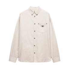 프라다 샴브레이 셔츠 내츄럴