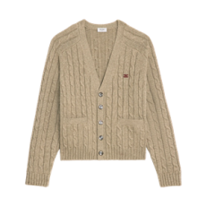 셀린느 트리옹프 가디건 - 케이블 니트 캐시미어 라이트 토프