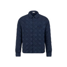 디올 Couture 은방울꽃 자수 오버셔츠 딥 블루 테크니컬 패브릭