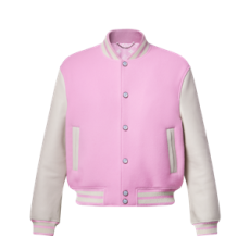 루이비통 시그니처 레더 바시티 재킷 핑크