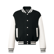 루이비통 시그니처 레더 바시티 재킷 블랙