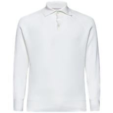 브루넬로 쿠치넬리 화이트 코튼 니트 폴로 셔츠