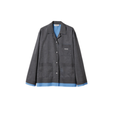 미우미우 니트 포플린 셔츠 블루 그레이