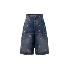 루이비통 엠브로이더드 데님 워크웨어 쇼츠