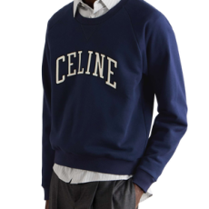 셀린느 네이비 로고 롱슬리브 스웨트셔츠