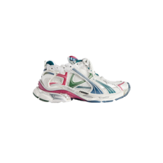 발렌시아가 여성 러너 스니커즈 화이트/다크 그린/블루/핑크