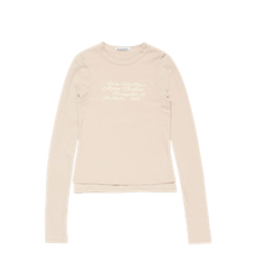 아크네 스튜디오 긴 소매 레이어드 티셔츠 오트밀 베이지