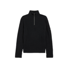 발렌시아가 하프 지퍼 스웨터 블랙