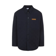 보테가베네타 퀄팅 코튼 오버셔츠 미드나잇 블루