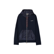 미우미우 코튼 플리스 지퍼 후디