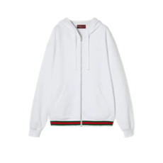 구찌 웹 스트라이프 코튼 저지 스웨트셔츠