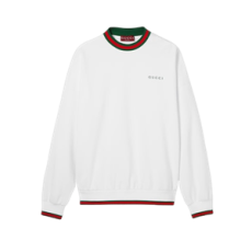 구찌 웹 코튼 피케 스웨트셔츠