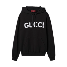 구찌 자수 디테일 코튼 저지 후드 스웨트셔츠